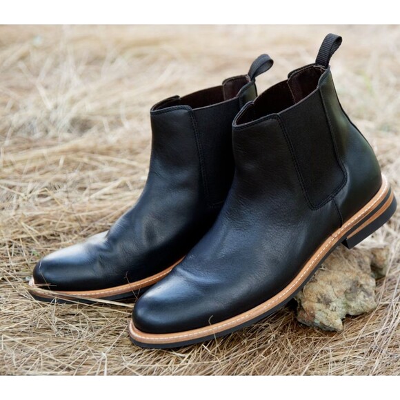 NISOLO MEN'S‎ JAVIER LEATHER CHELSEA BOOTS BLACK SZ 9.5 $260 NIB - Picture 4 of 6